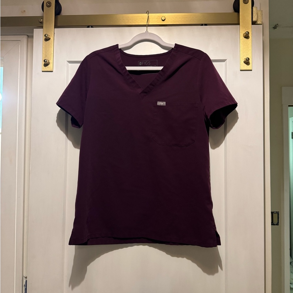 FIGS Set Deep Purple Zamora pants and one pocket top